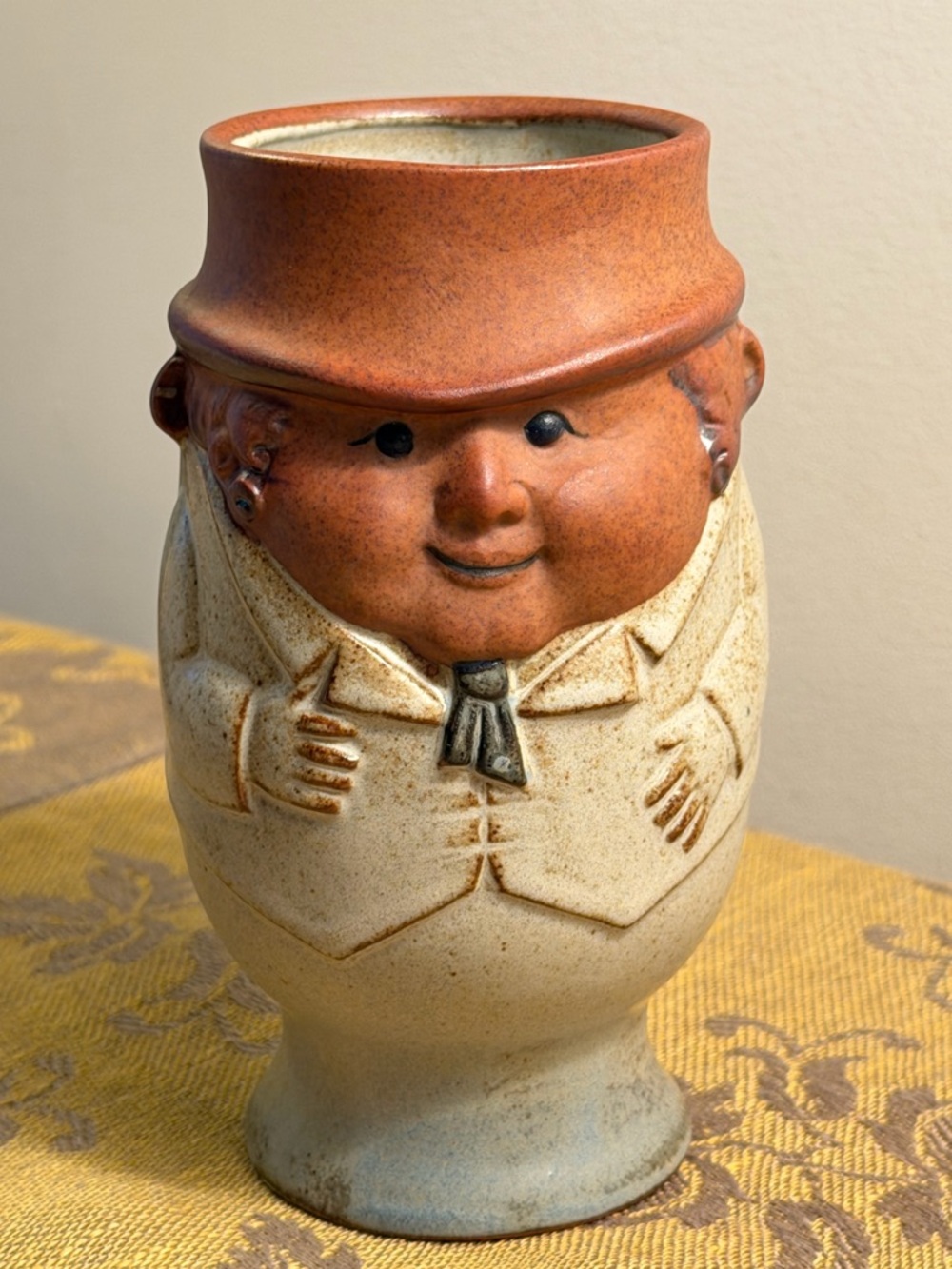 Vintage Character Figural Pottery Mug